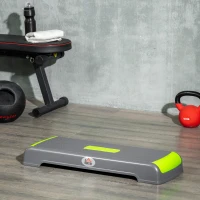 HOMCOM Stepper aérobic fitness hauteur réglable 3 niveaux surface antidérapante 78 x 28 x 20 cm vert et gris(m-10)