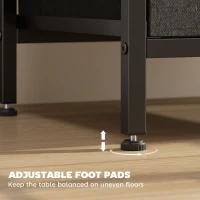 HOMCOM Bedside Table with Charging Station - Black(m-7)