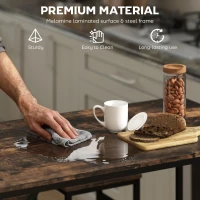 HOMCOM Industrial Rectangular Bar Table Set with 4 Stools for Dining Room, Kitchen, Dinette(m-7)