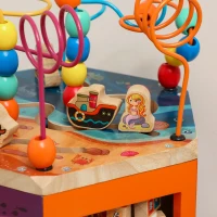 AIYAPLAY Wooden Activity Cube, Baby Toys with Bead Maze, Pattern Sorter for Toddlers Boys and Girls 18+ Months(m-9)