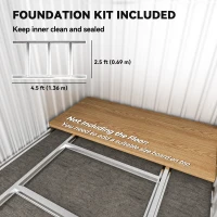 Outsunny Garden Metal Tool Storage Shed with Sliding Door, Sloped Roof and Foundation Kit, 152 x 132 x 188cm, Grey(m-5)