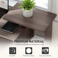 HOMCOM Particle Board Multi-Tier Computer Desk Grey(m-5)