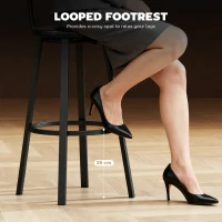 HOMCOM Set of Two Industrial-Style Bar Stools - Brown/Black(m-6)