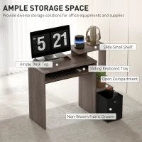 HOMCOM Particle Board Multi-Tier Computer Desk Grey(m-4)