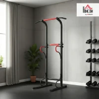 HOMCOM Steel Multi-Use Exercise Power Tower Station Adjustable Height w/ Grips(m-10)