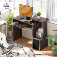 HOMCOM Particle Board Multi-Tier Computer Desk Grey(m-10)