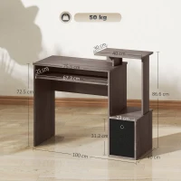 HOMCOM Particle Board Multi-Tier Computer Desk Grey(m-3)