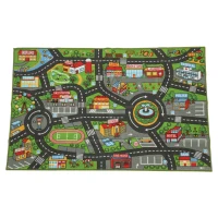 AIYAPLAY Tappeto per bambini Strada della città 160x100 cm Tappeto educativo antiscivolo per gattonare e giocare con macchinine(m-4)