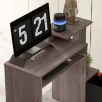 HOMCOM Particle Board Multi-Tier Computer Desk Grey(m-8)