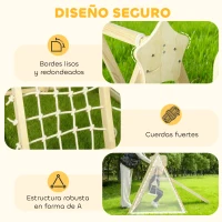 AIYAPLAY Tobogán Infantil 5 en 1 Estructura de Escalada con Tobogán Columpio Aro de Baloncesto Tabla Red de Escalada Natural(m-6)