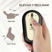 HOMCOM Sillón Relax Reclinable Eléctrico Levanta Personas con Respaldo Alto Capitoné Control Remoto Marrón Claro(m-4)