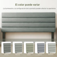 HOMCOM Cabecero de Cama 140 cm Tapizado en Lino Altura Ajustable de 3 Niveles 106/116/126 cm Montado a la Pared Gris(m-7)