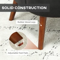 HOMCOM Corduroy Retro Accent Chair - Black(m-7)