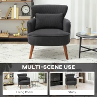 HOMCOM Corduroy Retro Accent Chair - Black(m-8)