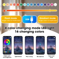 Modern TV Cabinet with 3 Doors, Drawer and 2 Open Glass Compartments, TV Stand with Solid Wooden Legs, 180L x 37W x 45H cm, Black+Wood(m-6)