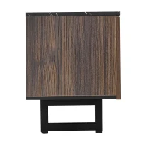 Modern TV Cabinet with 2 Wood-Grain Doors and 2 Open Shelves, TV Stand for Robot Vacuum Cleaners, 200L x 38W x 50H cm, Black+Wood(m-10)
