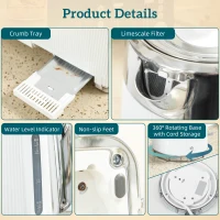 HOMCOM Electric Stainless Steel Kettle and Toaster Set, 3000W 1.7L UK Strix Thermostat Fast Boil Kettle w/ Limescale Filter, Cool Touch Body, 4 Slice Toaster with 7 Browning Levels, Crumb Tray, White(m-9)