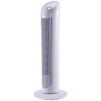 HOMCOM Ventilateur colonne silencieux et puissant 45W ventilateur tour 3 vitesses et oscillant 70°, pour chambre, bureau, 27 x 27 x 75 cm, blanc(m-12)