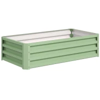 Outsunny Raised Beds for Garden, Galvanised Outdoor Planters, for Herbs and Vegetables, Use for Patio, Garden, Balcony, Green(m-1)