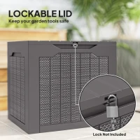 Outsunny 93L Plastic Garden Storage Box, Outdoor Storage Box with Handles, Waterproof Outdoor Storage Container, Brown(m-6)