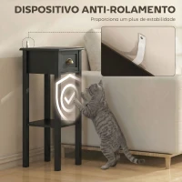 HOMCOM Mesa de Apoio com Gaveta e Prateleira de Armazenamento Estilo Moderno 30x30x75 cm Preto(m-7)