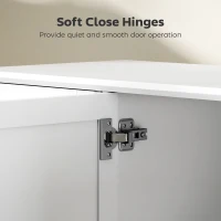 HOMCOM Mobilier de Sufragerie, Credență cu 2 Sertare și 3 Dulapuri cu Rafturi Reglabile, Comodă cu Picioare din Pin pentru Sala de Mese și Bucătărie, 120x38x86 cm, Alb(m-6)