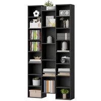 HOMCOM 21-Compartment Bookshelf - Black(m-11)