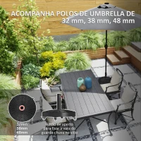 Outsunny Base para Chapéu de Sol Redonda Suporte para Chapéu de Sol com Rodas Peso 25 kg para Jardim Terraço Ø52x42 cm Preto(m-4)