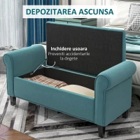 HOMCOM Bancă de Depozitare din Țesătură tip Catifea cu Spațiu Ascuns, Verde(m-4)