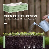 Outsunny Raised Beds for Garden, Galvanised Outdoor Planters, for Herbs and Vegetables, Use for Patio, Garden, Balcony, Green(m-5)