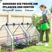 Outsunny Kas met ritsopening, winterbestendige foliekas in staal 180 x 90 x 90 cm Transparant(m-6)