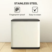 HOMCOM 8L Hanging Kitchen Bin, Rubbish bin with Lid and Removable Inner Bucket for Kitchen Cabinet Door, Under Sink, Office(m-8)