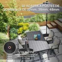 Outsunny Base para Sombrilla Pesada de 25 kg con Ruedas para Sombrillas de hasta Ø3 m y Postes de 32-48 mm Ø52x42 cm Negro(m-4)