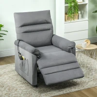 HOMCOM Sillón Relax Reclinable Eléctrico con Calor Lumbar Masaje Vibración Motor Silencioso Función de Memoria Gris(m-2)