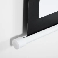 HOMCOM Ecran pentru Proiector 80" 16:9 cu Sfoară de Reglaj, din Plastic și Metal, 187x8x150 cm, Alb(m-9)