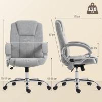 HOMCOM Scaun de Birou cu Masaj și Încălzitor cu Suport pentru Picioare Gri(m-3)