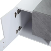 Modern TV Cabinet with App-Controlled LED Lighting, Media Cabinet with 4 Doors and 2 Open Shelves, 180L x 40W x 46.5H cm, Grey+White(m-8)