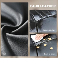 HOMCOM Executive Office Chair for Home, Mid Back PU Leather Computer Desk Chair for Adults with Arm, Wheels, Black(m-6)