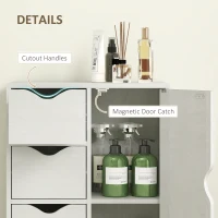 HOMCOM Mobilier Dulap Baie cu 4 Sertare si 2 Niveluri, Modern si Practic pentru Baie, 54x29x83 cm, Alb(m-6)