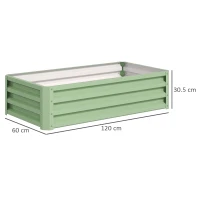 Outsunny Raised Beds for Garden, Galvanised Outdoor Planters, for Herbs and Vegetables, Use for Patio, Garden, Balcony, Green(m-3)