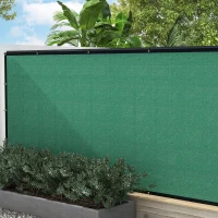 Outsunny Brise-vue toile 160 gsm renforcée extérieur avec attaches et œillets, dim. 15,25L x 1,75H m(m-10)