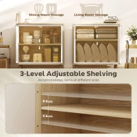 HOMCOM Dulap Modern cu 2 Uși și Raft Reglabil 72x35x77cm Alb și Stejar(m-5)