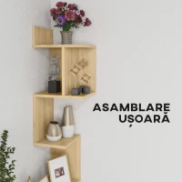 Raft de depozitare HOMCOM MDF cu rafturi deschise pentru sufragerie si dormitor, 80x20x128,5 cm, de culoare stejar(m-6)