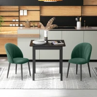 HOMCOM Lot de 2 chaises de Salle à Manger Chaise de Cuisine Velours Pieds métal vert dim. 52L x 54l x 79H cm(m-10)
