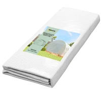 Outsunny Sera din PE cu 8 Ferestre, Ușă Enrolabilă și Margini Îngropate, 4x3x2 m, Albă(m-11)