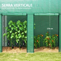 Outsunny Serra da Giardino da 2 m², 2 Porte Avvolgibili, Copertura in PE 140g/m² Anti-UV, 2x1x1.78m, Verde(m-4)