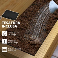 Outsunny Strat de Grădină Înălțat pe 4 Niveluri și Orificii de Drenaj, 75x57x60,5 cm, Lemn Natural(m-6)