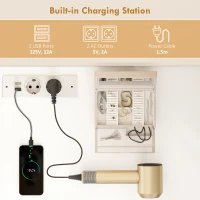 HOMCOM Stație de Machiaj în Formă de L sau Alăturată cu Lumini LED Reglabile, 3 Culori, Toaletă de Machiaj cu Prize Electrice, Sertare Soft Close, Oglindă, Rafturi, pentru Dormitor, Alb(m-6)