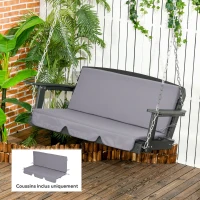 Outsunny Coussins pour balancelle de jardin, coussins pour balancelle 3 places, 2 pièces,130 x 45 x 5 cm, gris foncé(m-10)