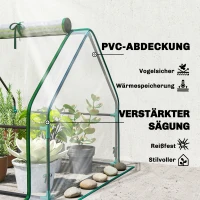 Outsunny Kas met ritsopening, winterbestendige foliekas in staal 180 x 90 x 90 cm Transparant(m-4)